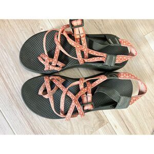 Women's Dual Adjustable Straps Cushioned Sandal Orange/Red Size W9